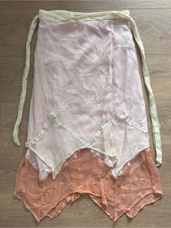 April Cornell Dresses & Skirts - April Cornell Pink and Peach Asymmetrical Layered Handkerchief Skirt